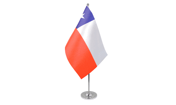 Chile Satin Table Flag